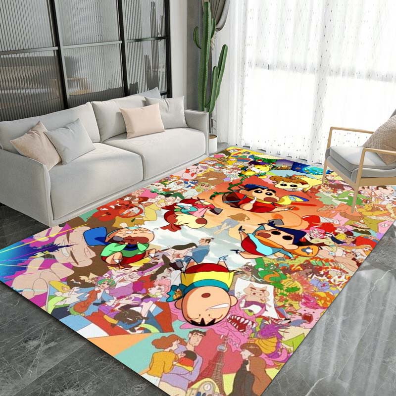 Cute Cartoon Crayon Shin-chan Rug, Suitable for Children's Play Areas, Non-slip Floor Mats, Bedrooms, Living Rooms, Sofas, and 1