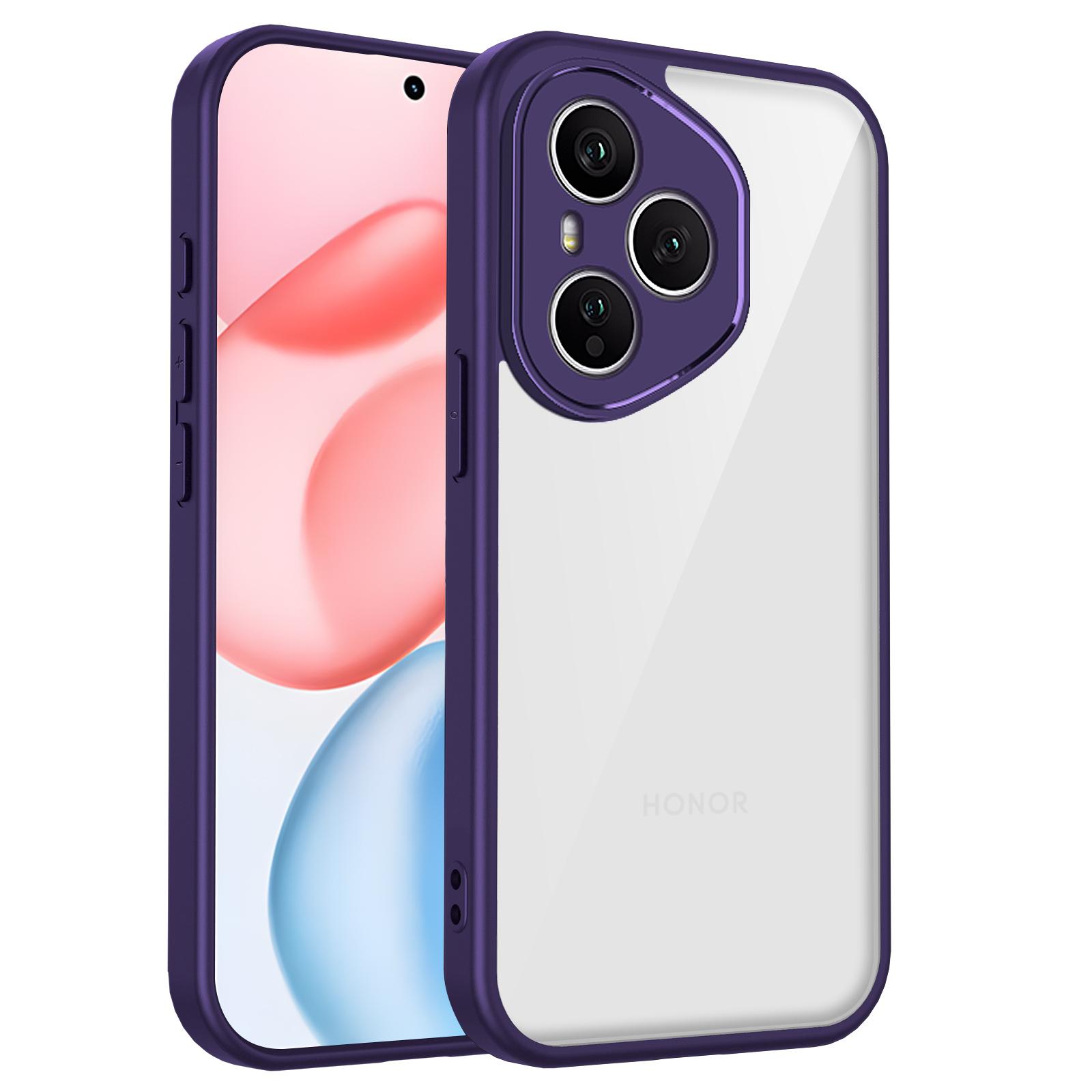 

Honor 400 Pro DNP-NX9 Case Air Cushion Shockproof Silicone Bumper Clear Matte Back Cover Hard Phone Case for Honor 400 Pro 2025 Pc + tpu&Honor 400 Pro (Global) фіолетовий
