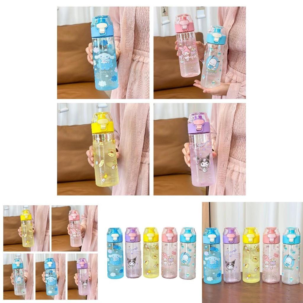 Cute Cartoon Design Tritan Plastic Water Bottle For Kids 550ml Capacity High-temperature Resistant