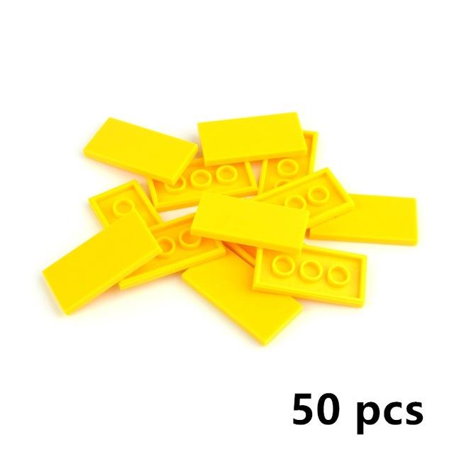 50-100Pcs Flat Tile 2x2 2x4 DIY Enlighten Plastic Smooth Building Block BricksCompatible All Brands Assembles Particles