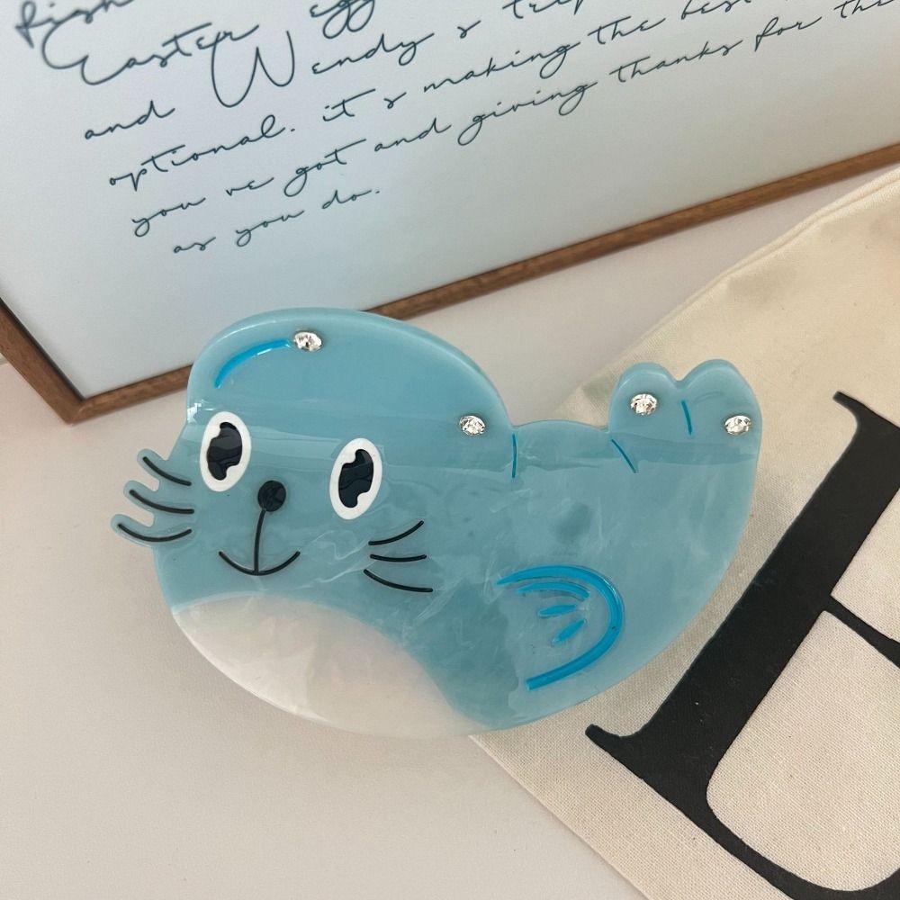 Creative Ocean Animal Hair Clip Acetic Acid Geometry Shark Clip Sea Lion Hair Claw Streetwear