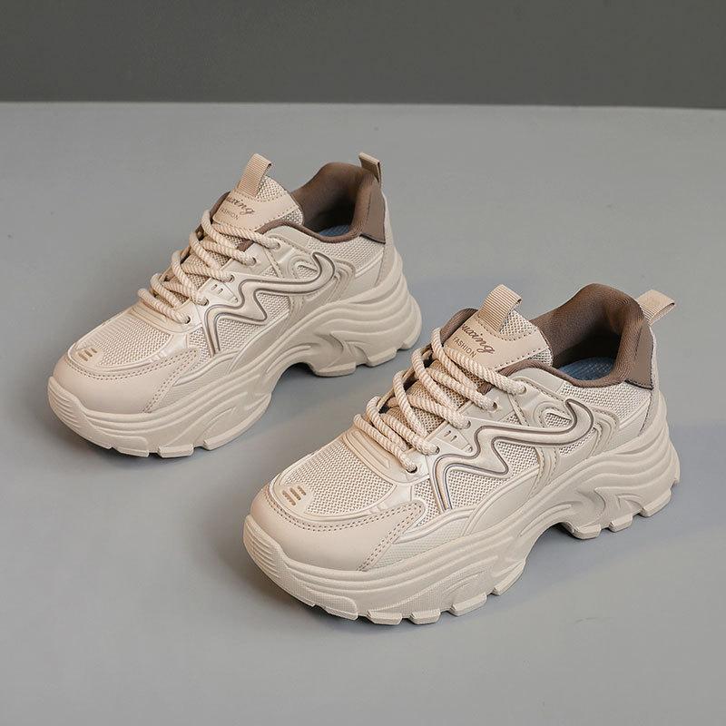 

Q78 new 2025 popular spring and summer dad shoes women s shoes Korean version trend increased thick-soled mesh shoes breathable 35
