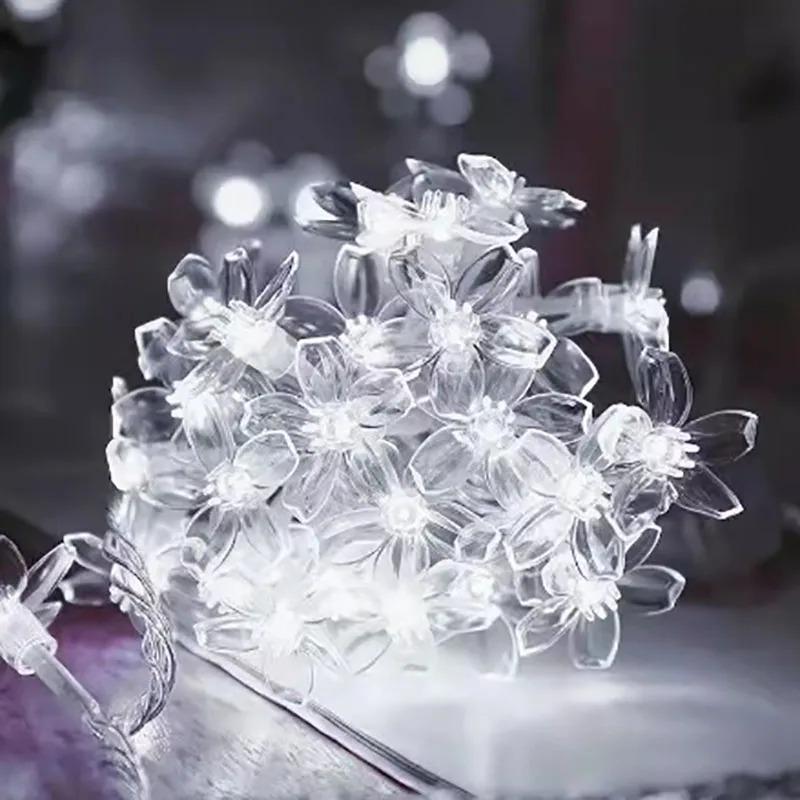 Lumini Decorative Solare Exterior Impermeabile 8 Moduri Lumini Floare de Cireș Crăciun Grădină Petrecere Decor