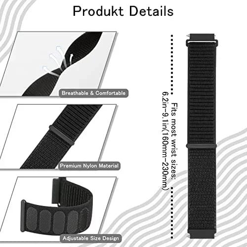 20mm 22mm Pletený nylonový smyčkový řemínek pro Garmin Forerunner 165 55 965 265 255 955 Venu 3 Náramek pro Garmin Active/Vivoactive 5