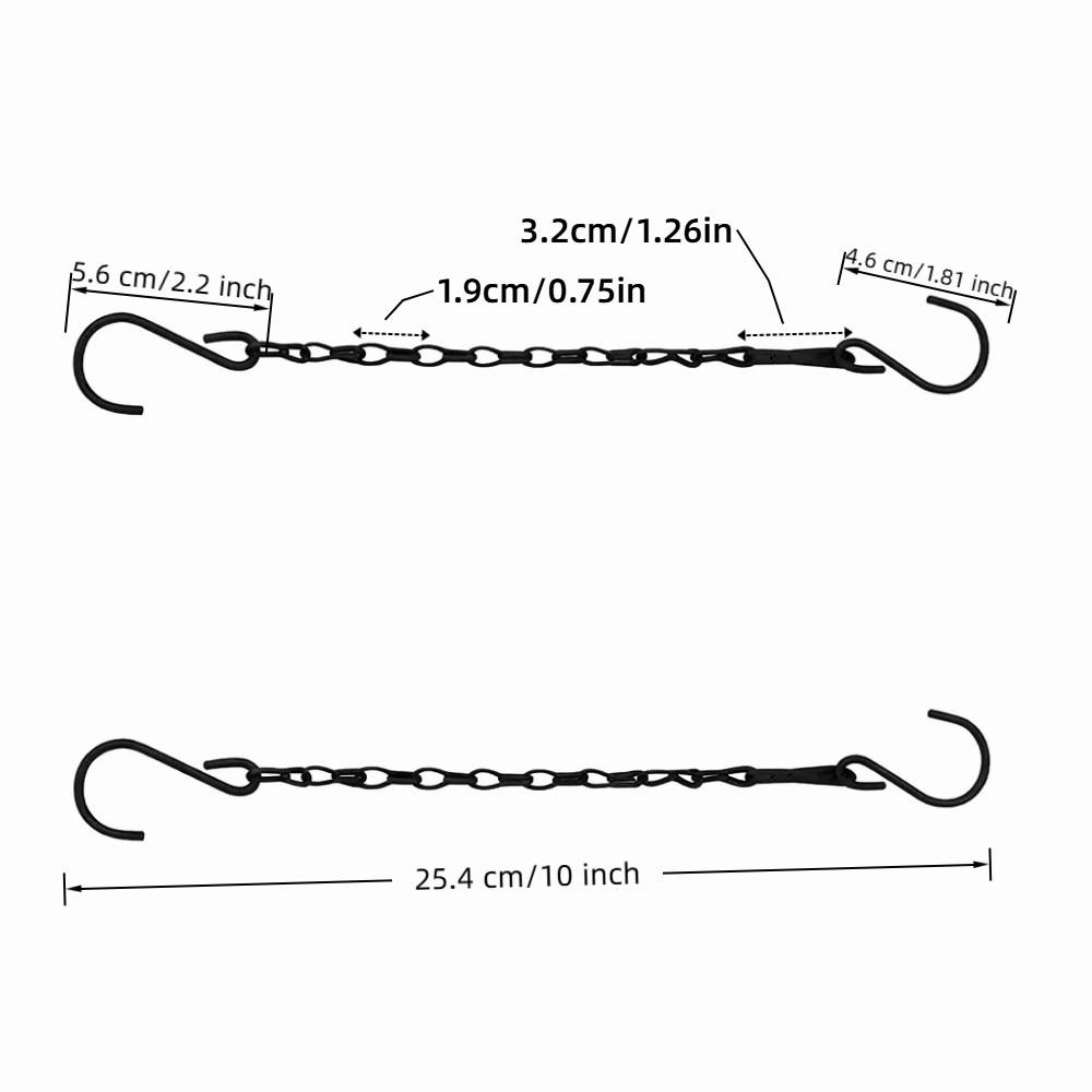 10 Stück 25cm Hängekörbe Ketten Gedrehte Doppelhakenschale Pflanzenhängeketten Außenbereich