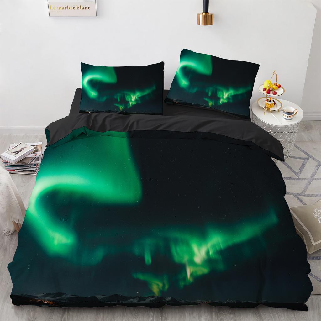 Galaxy Duvet Cover Set Space Romantic Magic Polyester Comforter Cover for Kids Boys Girls Bedding Set King Size with Pillowcase