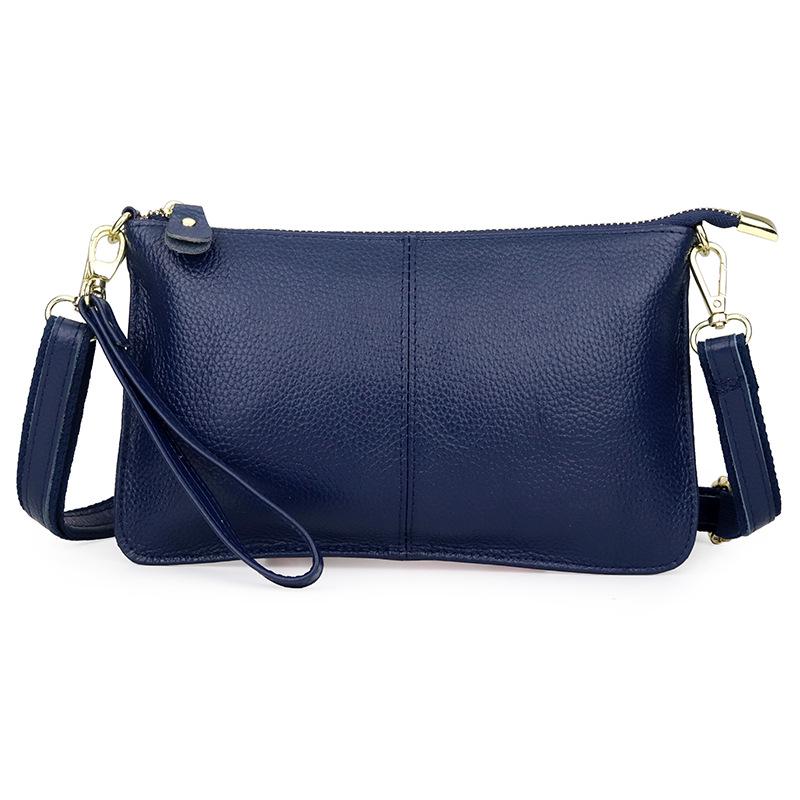 Genuine Leather Women's Crossbody Bag with Wrist Strap - Top Layer Cowhide Shoulder Bag