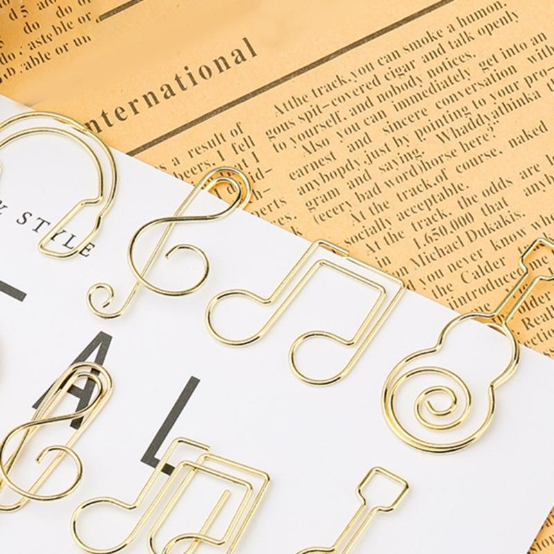 50Pcs Note Paper Clips Stationary Clips File Folders Clamp Mini Paper Clips Music Note Shaped Paper Clip for Home Office