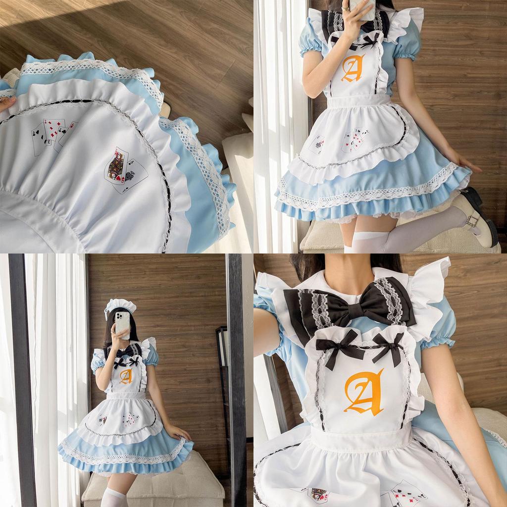 Costume da Cosplay da Cameriera di Alice nel Paese delle Meraviglie Serie Carte da Gioco