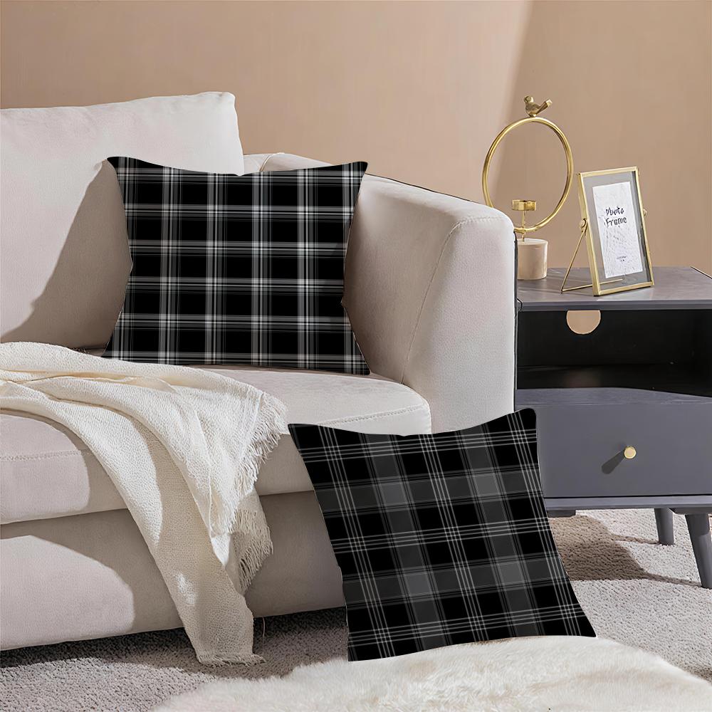 Geometric Check Pattern Pillow Case Square Pillow Bedroom Sofa Leisure Comfort Cushion Living Room Home Decoration