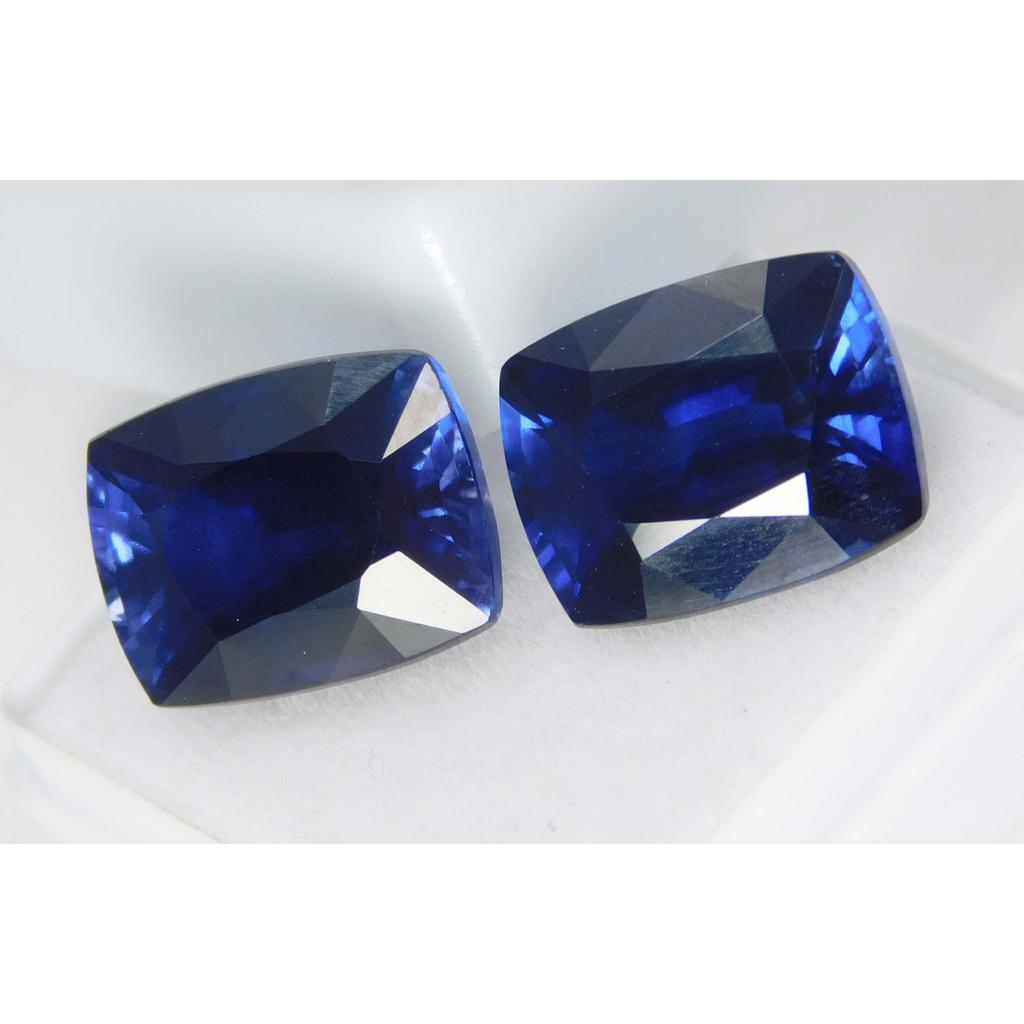 Natural Ceylon Blue Sapphire Cushion Cut 20.65 Ct CERTIFIED Loose Gemstones Pair
