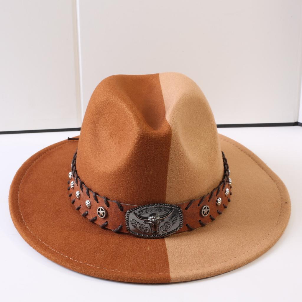 Popular European and American Classic Double-color Wide-brimmed Top Hat Men's and Women's Fashion OL Style Cowboy Hat Jazz Hat