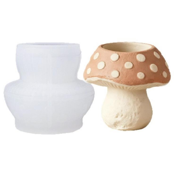 

Silicone Mushroom Shaped Mold For Resin Art Concrete Jewelry Container Making And Decorative Succulent Planter Design 1
