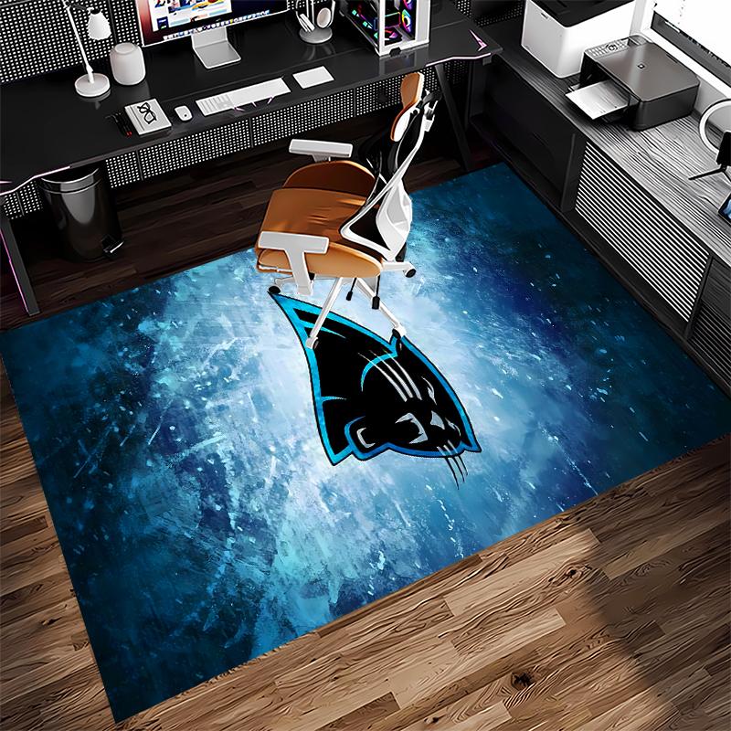 1pc Carolina Panthers Print Area Rug - Soft,Washable Non-Slip Indoor Mat for Office Chairs,Living Room,Home Office Decorative Rug
