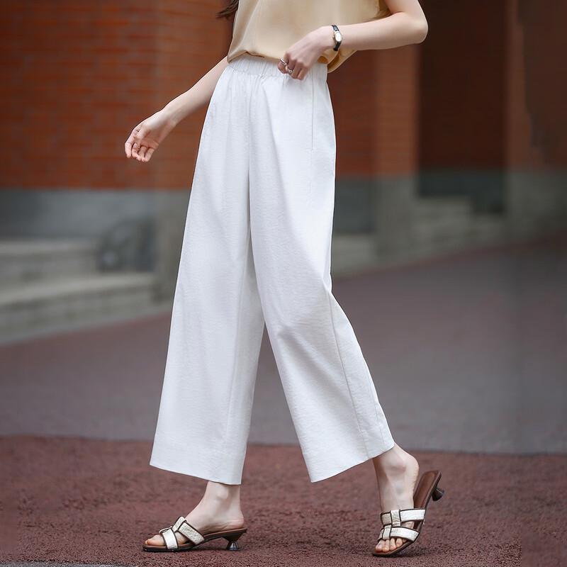 Demana Pleated High-Waist Cropped Pants S