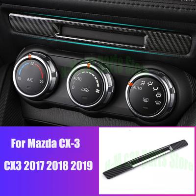 For Mazda CX-3 CX32017 2018  Car Console Center Chair Heating Display Panel Cover Frame Carbon Fiber Interior