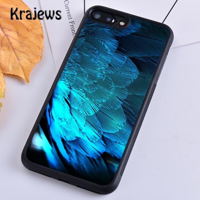 Krajews Turquoise Stone Flora Peacock Feather Phone Case For iPhone 17 Air 16 15 14 plus 11 12 13 pro max coque Fundas