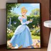 Disney Diamond Art Painting Kit 5D Cinderella Diamond Painting Dot Art Kit Home Wall Decor