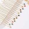 Four-Leaf Clover Gold-Plated Titanium Steel Necklace - Women's Fashionable Clavicle Chain with Colorful Pendant.