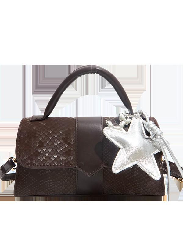 Women's 2026 Niche Snakeskin One-Shoulder Crossbody Handbag with Versatile Star Charm