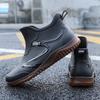 Short-tube Rain Boots for Men's Takeaway Rider Construction Site Rubber Shoes Kitchen Fishing Waterproof Men PVC Warm Rain Boots