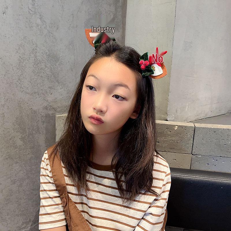 Festive Reindeer Antler Hair Clips – 3D Christmas Headwear for Women & Kids