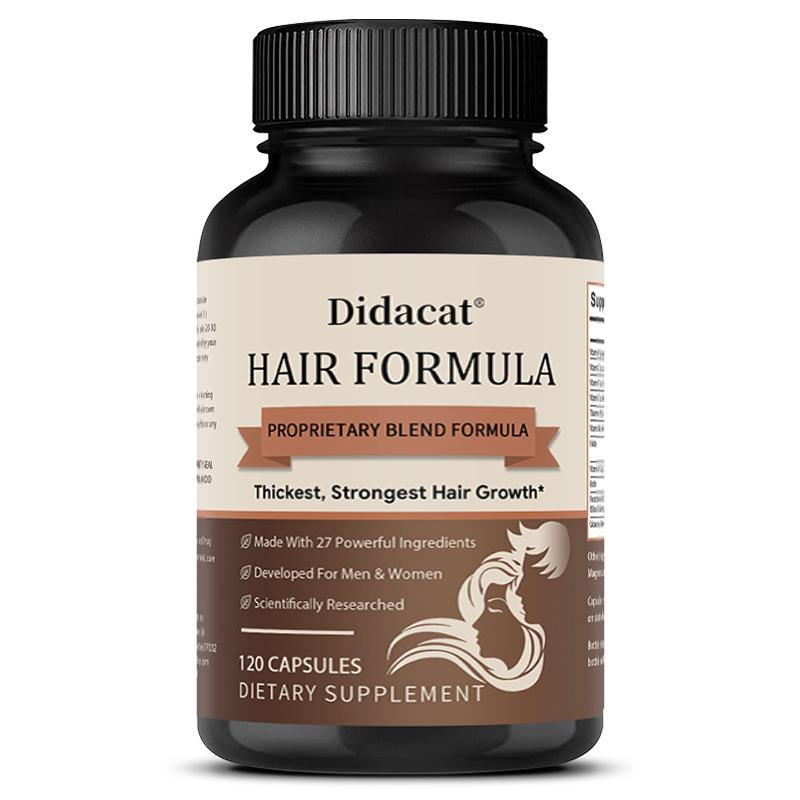 Didacat Hair Formula 120 Capsules, 27 Powerful Ingredients Proprietary Blend Supplement for Men & Women 120PCS