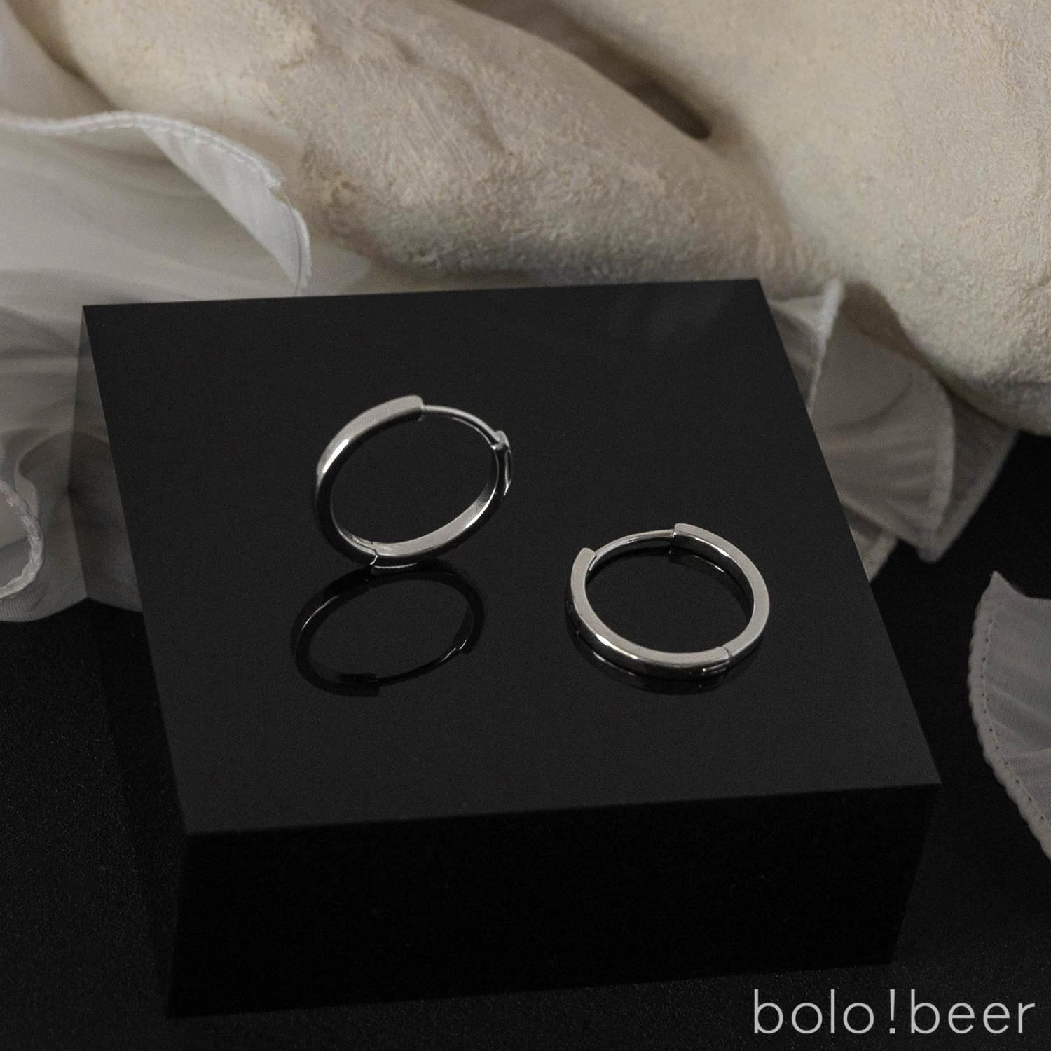 Niche Style Bolo Cold Feeling Glossy Earrings Female Circle A Pair of Glossy Hoop Earrings
