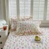 Solstice Floral Pillowcase Set - 2pcs 100% Cotton Ruffled Fundas de Almohada, Cushion Cover