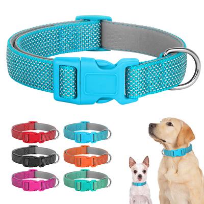 Reflektierendes Hundehalsband für Haustiere, strapazierfähiges Hundehalsband aus Nylon, verstellbare Welpenhalsbänder für kleine und große Mopshunde, Sicherheit bei Nacht