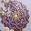 Mandala Yoga Room Night Light LED Multilayered Laser Cut Carved Elegant Purple