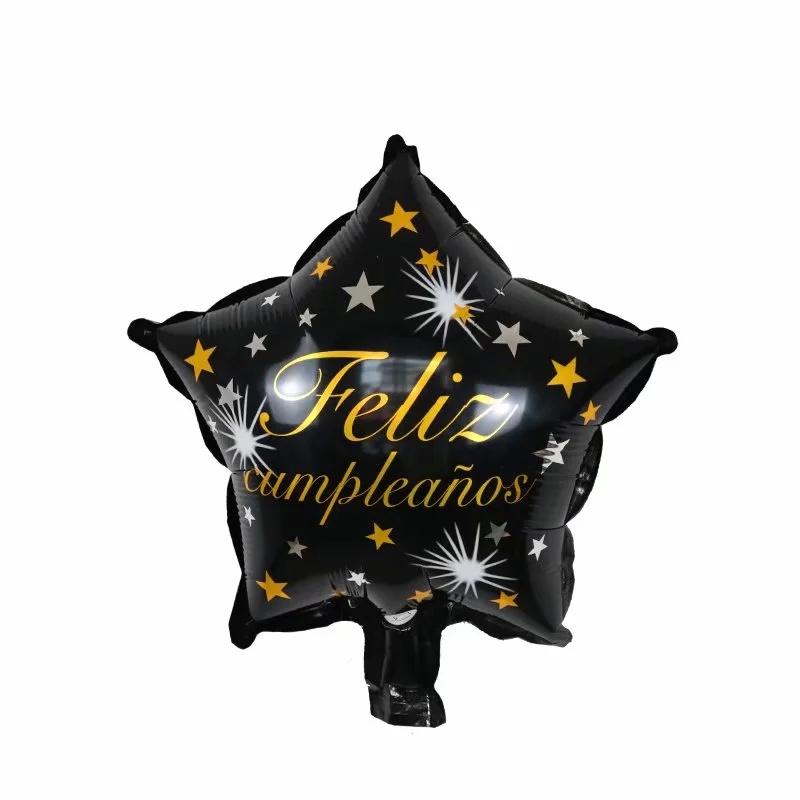 10Pcs Feliz Cumpleaños Día AIr Globos 10inch Colorful Mini Spanish Happy Birthday Foil Balloons Home Party Decorations Kids Gift