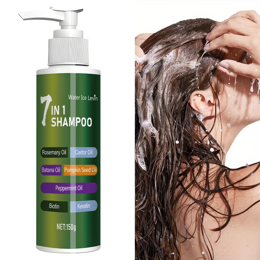 7-in-1 Shampoo, Rich Foam Easy Rinse, Dandruff Removal, Oil Control, Strengthens Hair, Repairs Split Ends, Volumizing Less