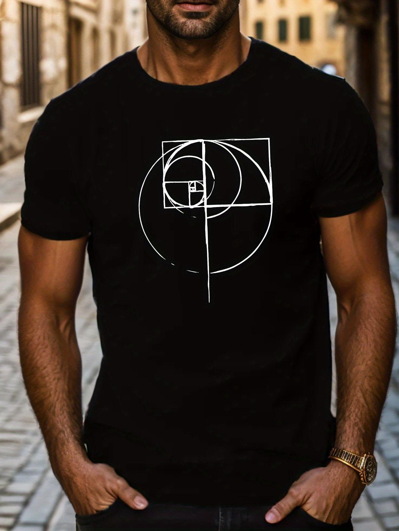 Men s Golden Ratio round Printed Short Sleeve XL