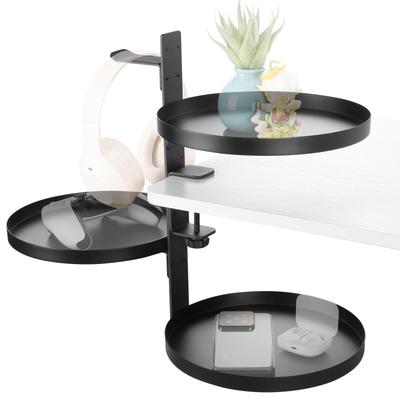 HAQIUHETO Tableside Storage Stand for Audio Hanging Desk Audio Mini Game and Steel No Drilling Fits Easy Installation Interfaces, Storage,