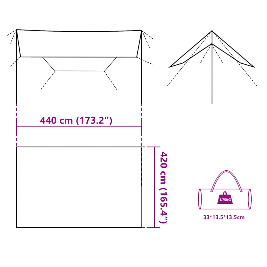 Tarp Grey and Orange 420x440 cm Waterproof