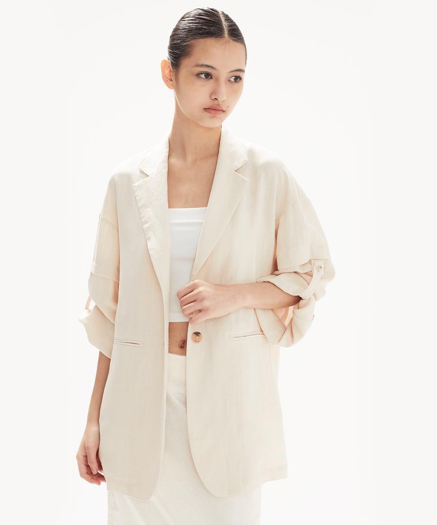 LEINJI Linen Two-Way Jacket (Beige)