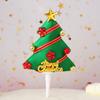 10pcs Christmas Cake Decoration Card Grass Circle Leaves Sika Deer Christmas Tree Gift Package Birthday Baking Dessert Counter Flag