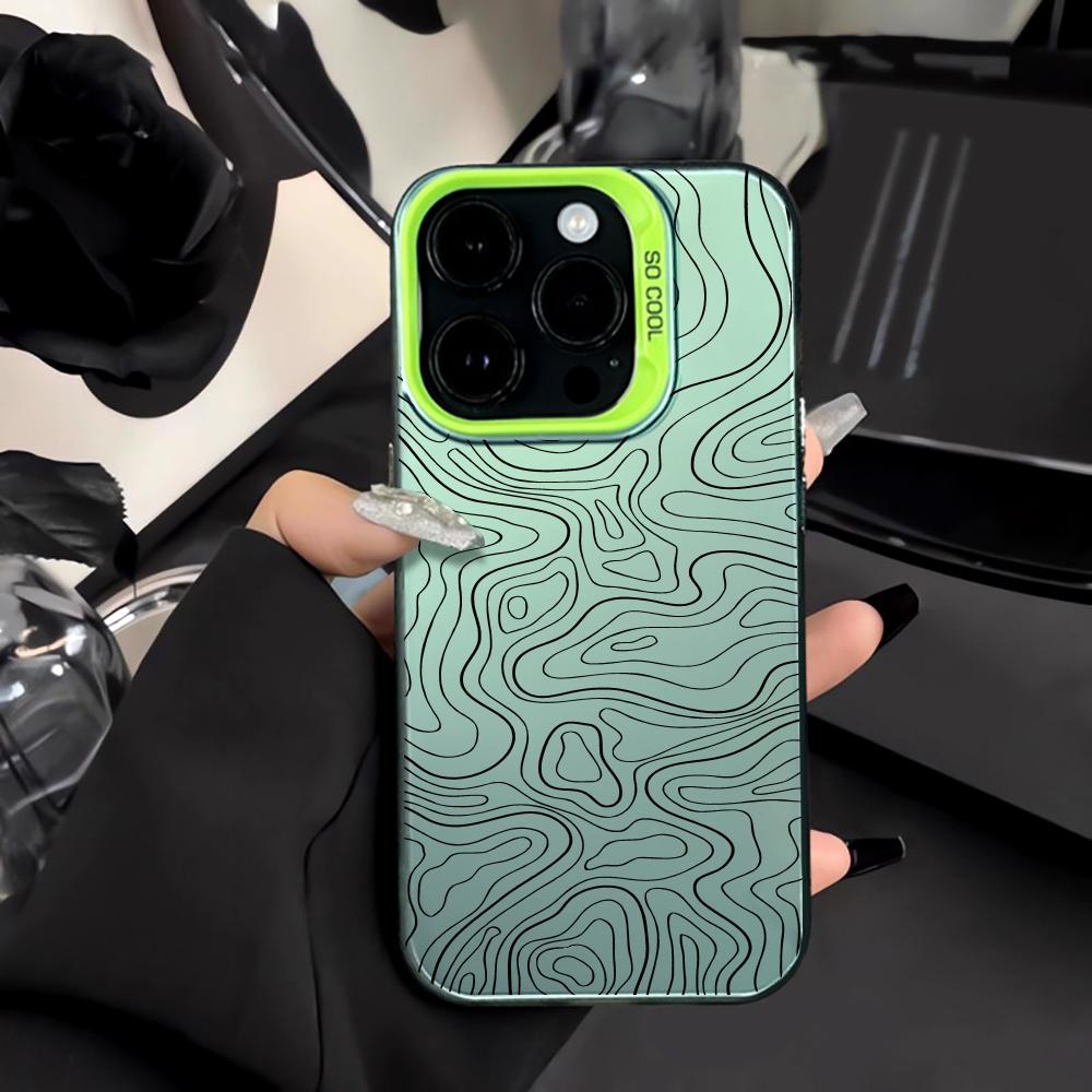 Lines Texture Design Mobile Phone Case anti-fingerprint Phonecase for iPhone 16 15 14 13 12 11 Pro/Max/Plus shockproof rearcover