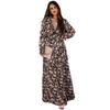 New Long-Sleeve European & American Women's Fashion Print Evening Dress
