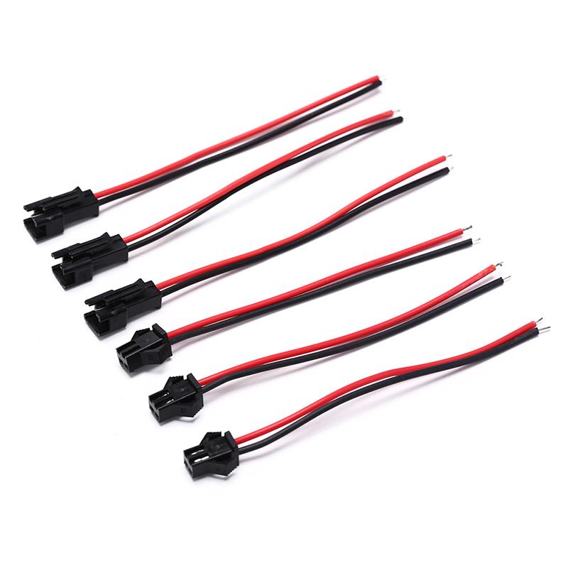 10Pairs 10Cm Long Jst Sm 2Pins Plug Male/Female Wire Connector Quick Connector