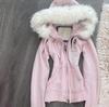2KWEIRD Women Vintage Hooded Letter Printed Pockets Zipper Furry Patchwork Sexy Y2k Aesthetic Harajuku Coats Female