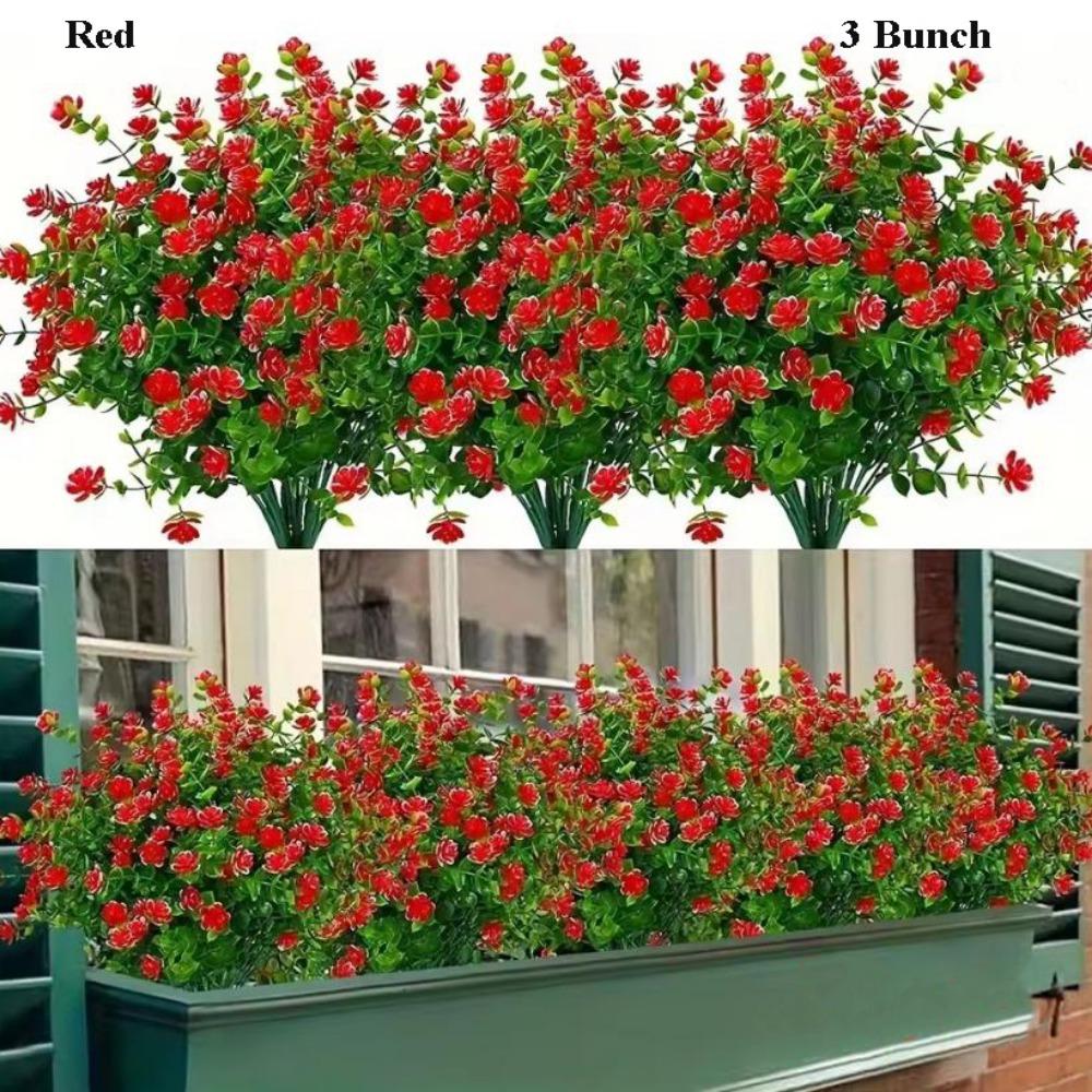 3 Bunch Multicolors Artificial Flowers Plastic 34cm Spring Grass Tea Flowers Realistic Simulation Floral Bouquets