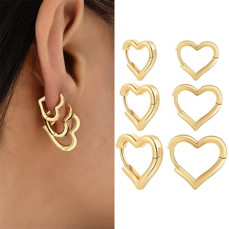 Hoop Earrings Set Big Circle Earrings Jewelry For Women Girls Ear Clip Punk Style Earrings Fashion Jewelry Accessories