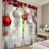 2Pcs Christmas Curtains Cute Winter Holiday Xmas Gifts Snowflakes Elf Window Drapes Suitable For Living Room Bedroom Kitchen