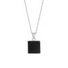 Beixi S925 Sterling Silver Geometric Black & White Epoxy Necklace for Women - Simple Fashionable Design