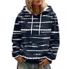 Felpa a righe da donna a maniche lunghe con tasca per abbigliamento casual