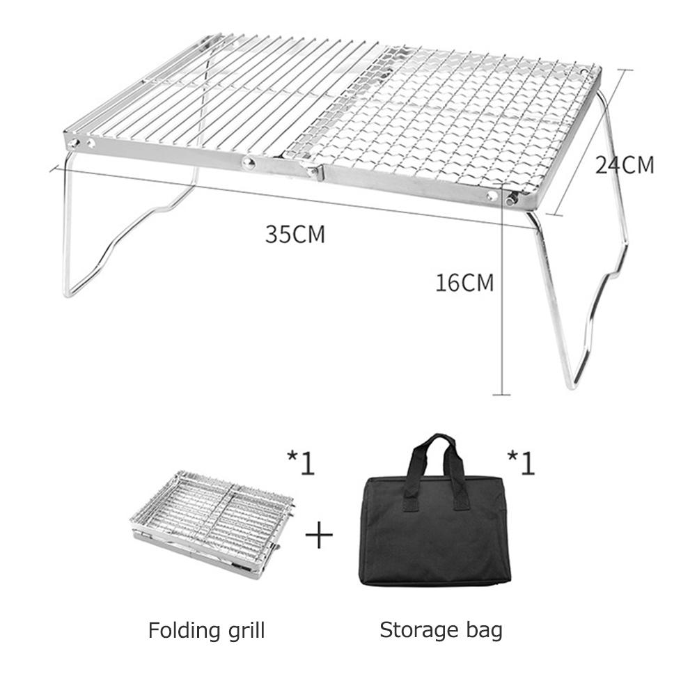 Stainless Steel Camping Pot Holder Portable Camping Stove Stand Folding Grill Table Desk with Storage Bag for Outdoor Travel