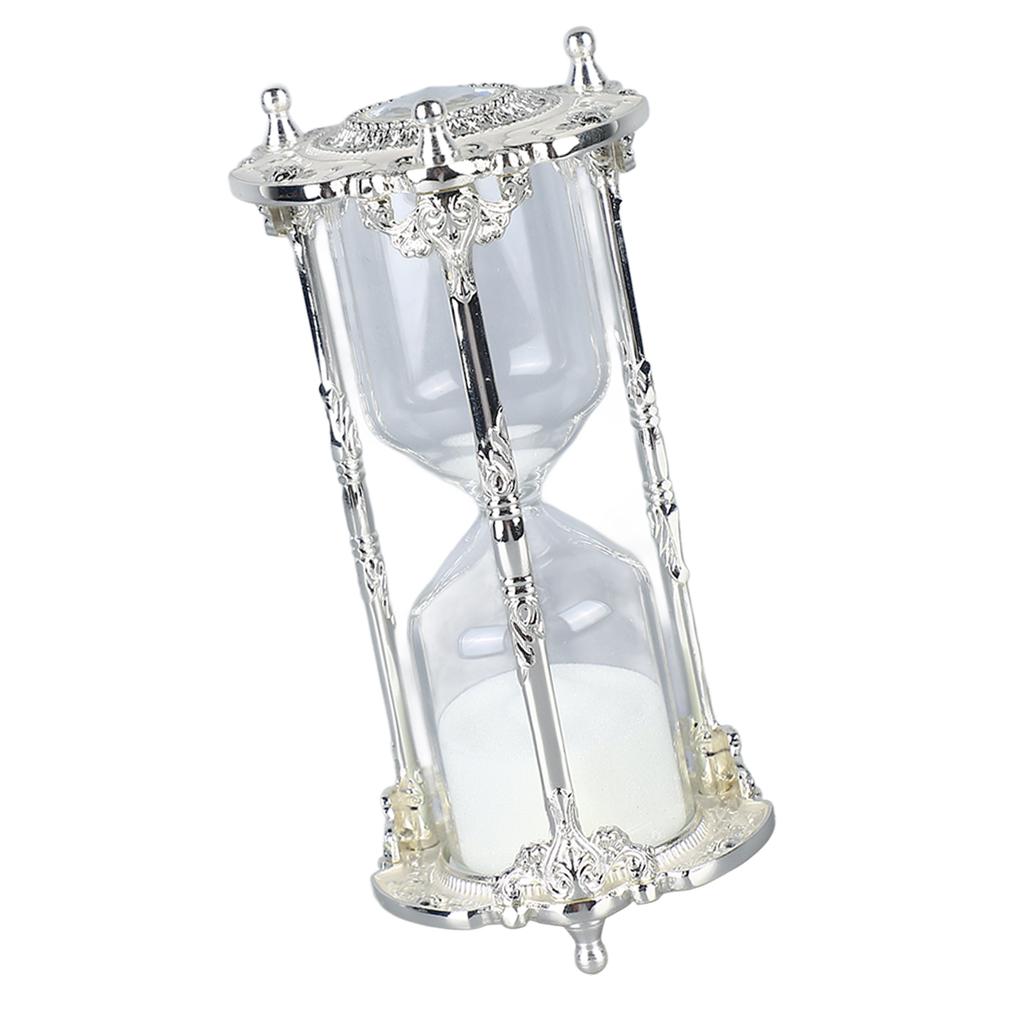 Antique Sand Hourglass Timer Metal Elegant 15 Minutes Decorative Hourglass for Wedding Home Desk