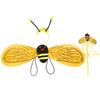 4 Piece Yellow Bee Cosplay Costume Halloween Girls Bee Antennae Headband Hairband Wings Magic Wand Funny Dress Fairy Props Set